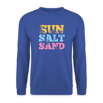 Sommerzeit - Sonne, Salz und Sand - Unisex Pullover - Royalblau - Vorne - Alina (178cm) & Michal (187cm)