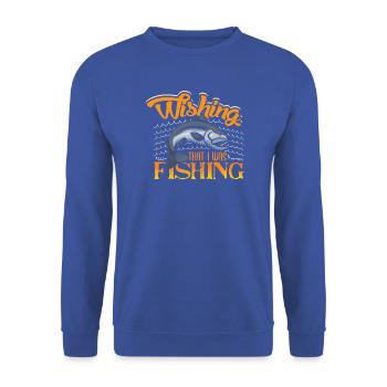 Angler Geschenk Lustig Angeln Fischer Fischen - Unisex Pullover - Royalblau - Vorne - Alina (178cm) & Michal (187cm)