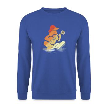 Weibliche Ukulele Grafik - Unisex Pullover - Royalblau - Vorne - Alina (178cm) & Michal (187cm)