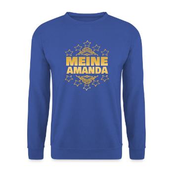 Amanda als Ehefrau - Unisex Pullover - Royalblau - Vorne - Alina (178cm) & Michal (187cm)
