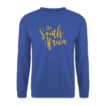 Südafrika Herz Frauenliebe Südafrika - Unisex Pullover - Royalblau - Vorne - Alina (178cm) & Michal (187cm)