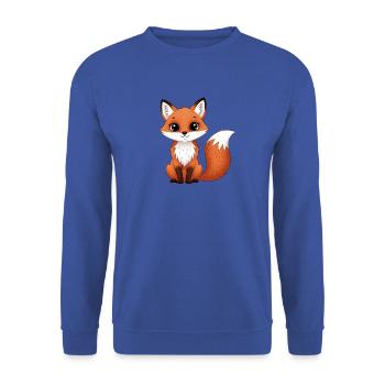 Süßer Fuchs im Cartoonstil - Unisex Pullover - Royalblau - Vorne - Alina (178cm) & Michal (187cm)