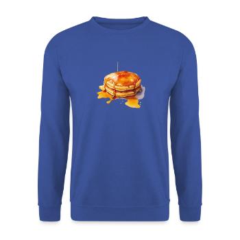 Sirup-Pfannkuchen-Stapel - Unisex Pullover - Royalblau - Vorne - Alina (178cm) & Michal (187cm)