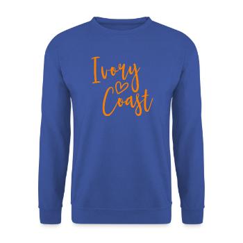 Ivory Coast Heart Women's Love Ivory Coast - Unisex Pullover - Royalblau - Vorne - Alina (178cm) & Michal (187cm)