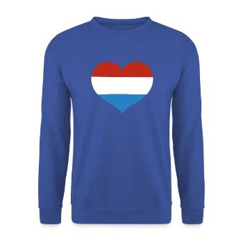 Luxembourg Heart Flagge - Unisex Pullover - Royalblau - Vorne - Alina (178cm) & Michal (187cm)