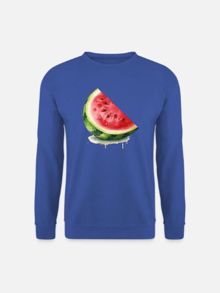 Aquarell-Wassermelone Scheibe - Unisex Pullover - Royalblau