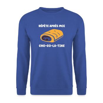 Schokolatin - Unisex Pullover - Royalblau - Vorne - Alina (178cm) & Michal (187cm)