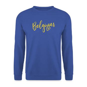 Belgisches Herz – Frauenliebe Belgien - Unisex Pullover - Royalblau - Vorne - Alina (178cm) & Michal (187cm)