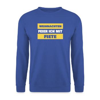 Spruch Fiete - Unisex Pullover - Royalblau - Vorne - Alina (178cm) & Michal (187cm)