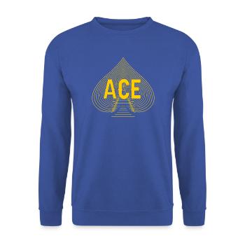 Kartenspiel Pik Pikass Spielkarte - Unisex Pullover - Royalblau - Vorne - Alina (178cm) & Michal (187cm)