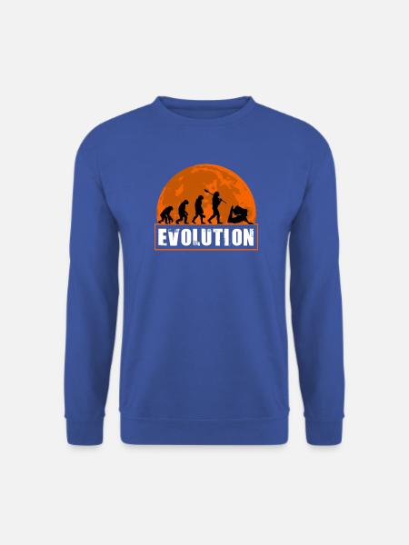 Yoga Evolution Silhouette Sunset Retro - Unisex Pullover - Royalblau