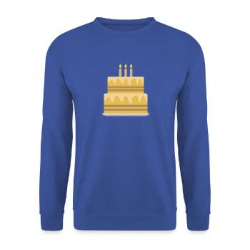 Geburtstagskuchen - Unisex Pullover - Royalblau - Vorne - Alina (178cm) & Michal (187cm)