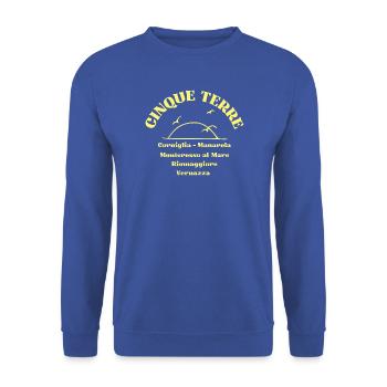Küstenrappen von Cinque Terre - Unisex Pullover - Royalblau - Vorne - Alina (178cm) & Michal (187cm)