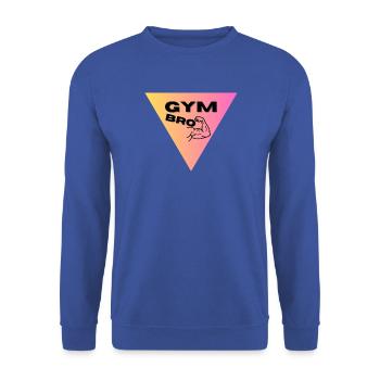  Muskel-Logo Triangel - Unisex Pullover - Royalblau - Vorne - Alina (178cm) & Michal (187cm)