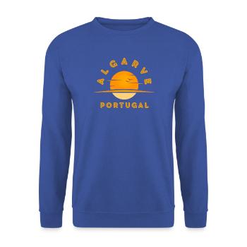 Algarve Portugal Sonnenuntergangslogo - Unisex Pullover - Royalblau - Vorne - Alina (178cm) & Michal (187cm)