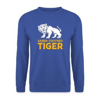 Säbelzahntiger Urzeit - Unisex Pullover - Royalblau - Vorne - Alina (178cm) & Michal (187cm)