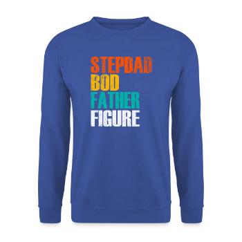 Stepdad Bod Father Figure Gradient - Unisex Pullover - Royalblau - Vorne - Alina (178cm) & Michal (187cm)
