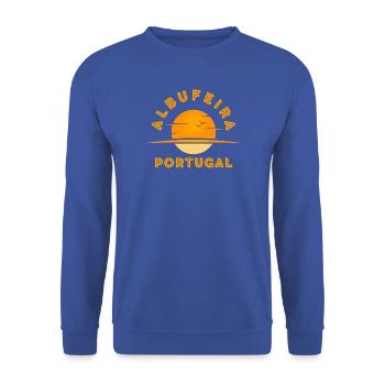 Albufeira Portugal Sonnenuntergangslogo - Unisex Pullover - Royalblau - Vorne - Alina (178cm) & Michal (187cm)