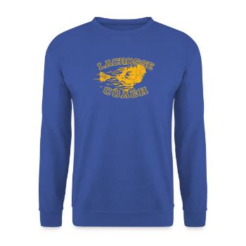 Flaming Lacrosse Coach Dynamic Sports Graphic Tee - Unisex Pullover - Royalblau - Vorne - Alina (178cm) & Michal (187cm)