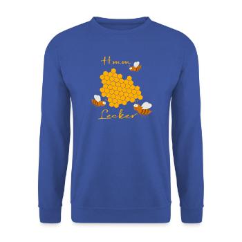 Bienen mit Bienenwabe - Unisex Pullover - Royalblau - Vorne - Alina (178cm) & Michal (187cm)