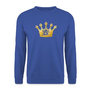 Goldene Krone Silhouette - Unisex Pullover - Royalblau - Vorne - Alina (178cm) & Michal (187cm)