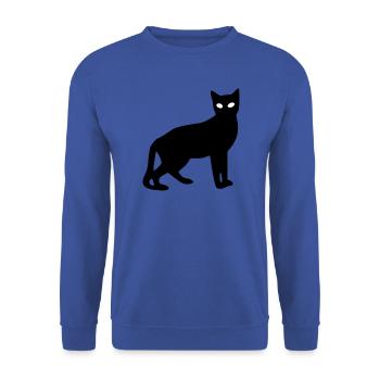 Black Cat Silhouette Gift Cat Lover - Unisex Sweatshirt - royal blue - Front - Alina (178cm) & Michal (187cm)