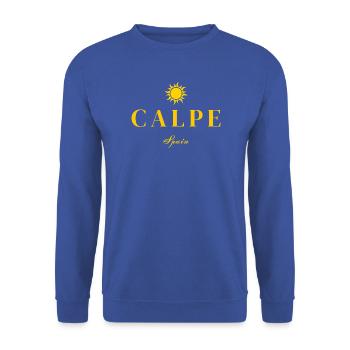 Calpe Spanien Sonnenemblem - Unisex Pullover - Royalblau - Vorne - Alina (178cm) & Michal (187cm)