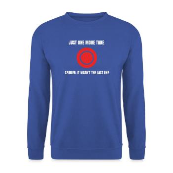 Noch Ein Take – Finaler Clip - Unisex Pullover - Royalblau - Vorne - Alina (178cm) & Michal (187cm)