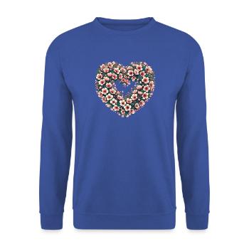 Blossom Heart Blumenwappen - Unisex Pullover - Royalblau - Vorne - Alina (178cm) & Michal (187cm)