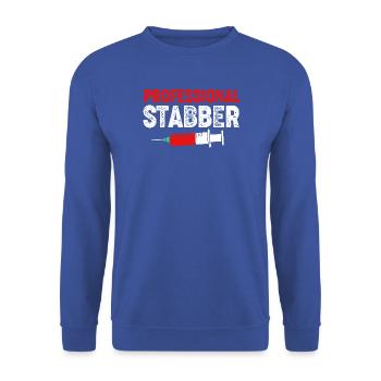 Phlebotomist Pflege Pfleger Pflegerin Blutentnahme - Unisex Pullover - Royalblau - Vorne - Alina (178cm) & Michal (187cm)