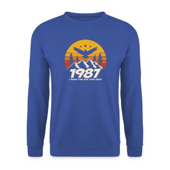 Geburtstag 1987 1987 Geburtstag 1987 Geburtstag - Unisex Pullover - Royalblau - Vorne - Alina (178cm) & Michal (187cm)