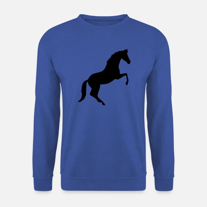 Pferde Silhouetten schwarz Geschenk Reiter - Unisex Pullover - Royalblau