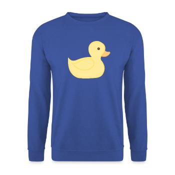 Gelbe Gummiente Cartoon Stil - Unisex Pullover - Royalblau - Vorne - Alina (178cm) & Michal (187cm)