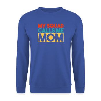 Mein Team nennt mich Mama Retro Typografie - Unisex Pullover - Royalblau - Vorne - Alina (178cm) & Michal (187cm)