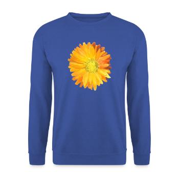 Ringelblume Aquarell Orange - Unisex Pullover - Royalblau - Vorne - Alina (178cm) & Michal (187cm)