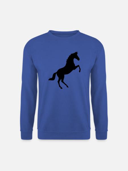 schwarzes Pferd Pferde Silhouetten Schattenfigur - Unisex Pullover - Royalblau