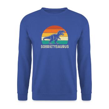 Sobrietysaurus Lustiger Nüchtern Erholung AA NA - Unisex Pullover - Royalblau - Vorne - Alina (178cm) & Michal (187cm)