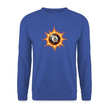 Feuerball 8-Ball Explosion - Unisex Pullover - Royalblau - Vorne - Alina (178cm) & Michal (187cm)