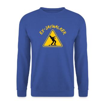 Ex-Jaywalker Lustige Genesung Nüchternheit AA NA - Unisex Pullover - Royalblau - Vorne - Alina (178cm) & Michal (187cm)