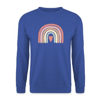 Pastellherz Regenbogenkunst - Unisex Pullover - Royalblau - Vorne - Alina (178cm) & Michal (187cm)