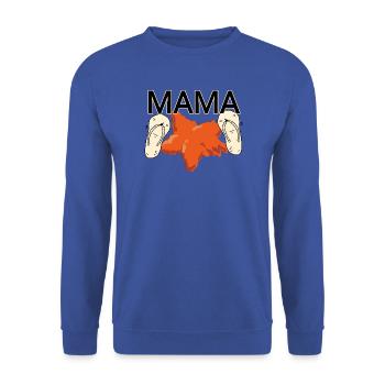Mama am Strand - Unisex Pullover - Royalblau - Vorne - Alina (178cm) & Michal (187cm)