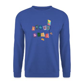 Schulkind  - Unisex Pullover - Royalblau - Vorne - Alina (178cm) & Michal (187cm)