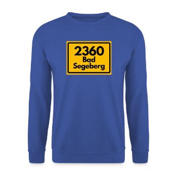 ALTE POSTLEITZAHL PLZ RETRO 2360 BAD SEGEBERG - Unisex Pullover - Royalblau - Vorne - Alina (178cm) & Michal (187cm)