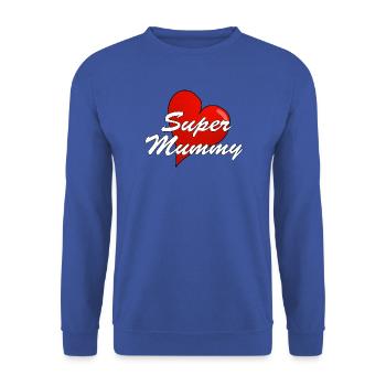 SUPER MUMMY - Unisex Sweatshirt - royal blue - Front - Alina (178cm) & Michal (187cm)