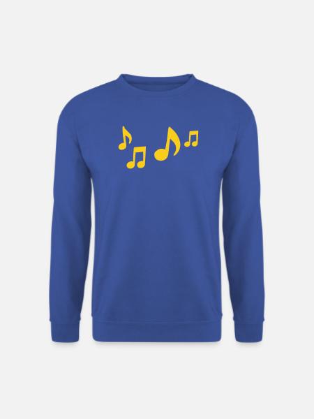 Gelbe Musiknoten Kontrast - Unisex Pullover - Royalblau