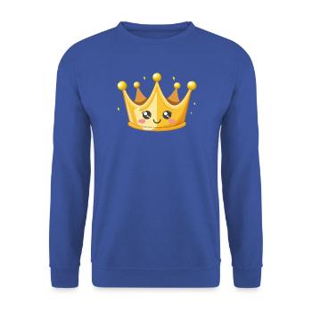 Kawaii Goldene Krone Illustration - Unisex Pullover - Royalblau - Vorne - Alina (178cm) & Michal (187cm)