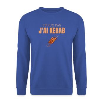 Ich kann nicht. Ich habe Kebab. - Unisex Pullover - Royalblau - Vorne - Alina (178cm) & Michal (187cm)