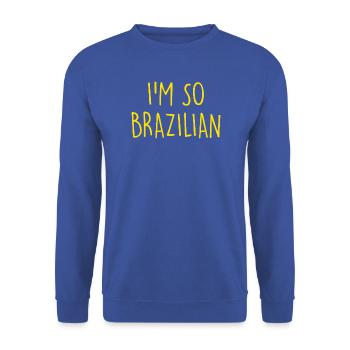 I'm so Brazilian Brazil Brasilien - Unisex Pullover - Royalblau - Vorne - Alina (178cm) & Michal (187cm)