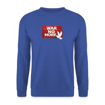 War No More – rote Grunge-Taube - Unisex Pullover - Royalblau - Vorne - Alina (178cm) & Michal (187cm)