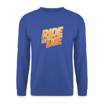 Ride or Die – Style Orange de Bande dessinée - Sweat-shirt Unisexe - bleu royal - Devant - Alina (178cm) & Michal (187cm)